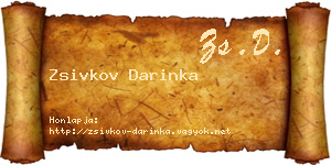 Zsivkov Darinka névjegykártya